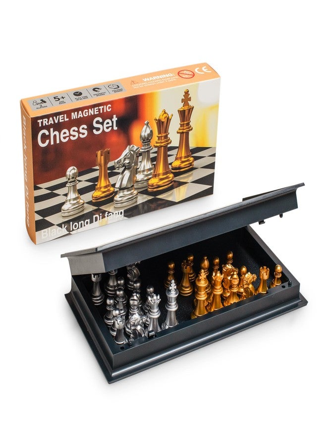 Black long Di fang Travel Folding Magnetic Chess Set -9.8 inches (25 Centimeters) - Folding and Portable Chess Board Games - Image 4